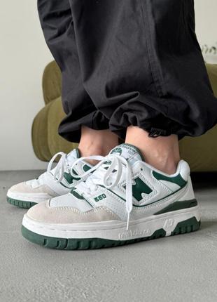 Шкіряні кросівки new balance 550 white/green