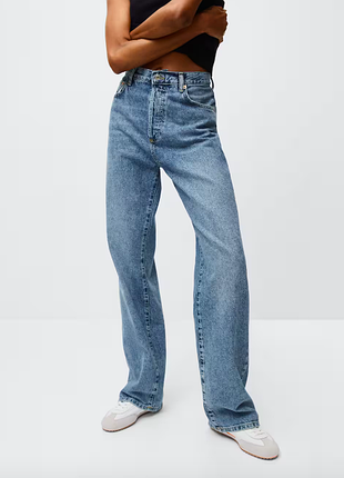 Прямые джинсы с высокой посадкой jeans mango