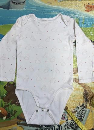 Боді бодік білий з кроликами 92-98 см