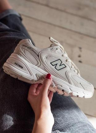 New balance 530 серые из кожи