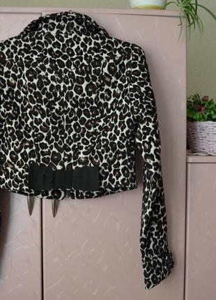 X/s стильная укороченная куртка, жакет с леопардовым принтом. dept2 фото