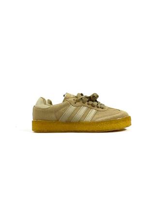 Кросівки жіночі та чоловічі adidas samba x ronnie fieg x clarks beige / кеди адідас самба бежеві