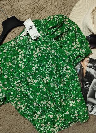 Шикарный цветочный топ с рукавами-фонариками/блузка/блуза4 фото