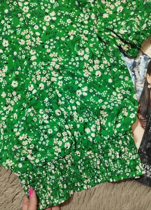 Шикарный цветочный топ с рукавами-фонариками/блузка/блуза7 фото