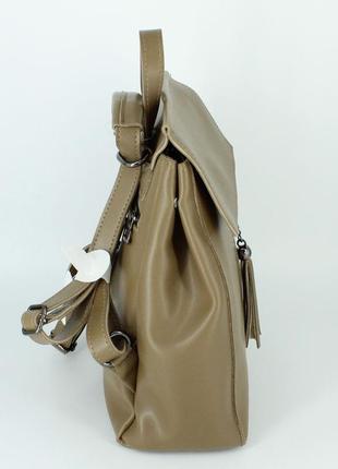 Стильний рюкзак-трансформер кольору хакі3 фото