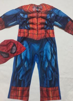 Карнавальний маскарадний костюм на хеллоуїн з маскою людина павук супер герой на хеллоуїн1 фото