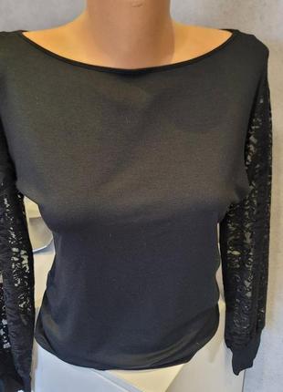 Блуза з мереживними рукавами2 фото