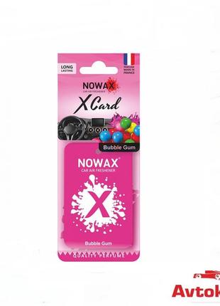 Ароматизатор запах сухої карта в машину пахучка для авто на дзеркало nowax "x card" - buble gum