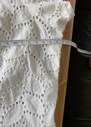 Хлопковая нарядная винтажная блуза ткань прошва с рюшей4 фото