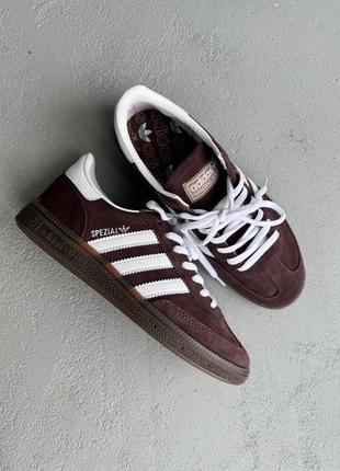 Удидас спел коричневые кеды adidas spezial brown/white2 фото