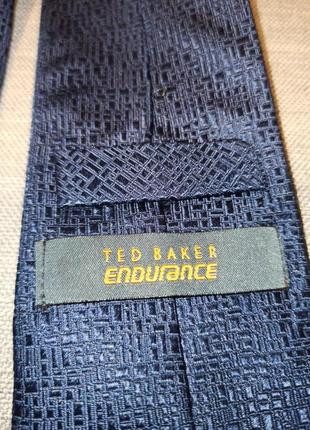 Галстук синий однотонный 100% шёлк ted baker италия5 фото