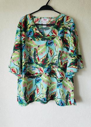 Новая удлиненная блуза оверсайз afibel  франция 20 uk