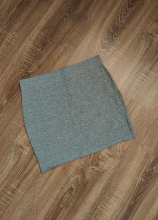 Юбка на резинке серая