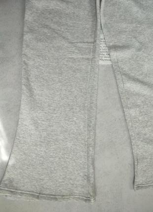 Сірі жіночі спортивні штани розкльошені кльош на високій посадці з широкою ризинкою на тонкому флісі plt6 фото