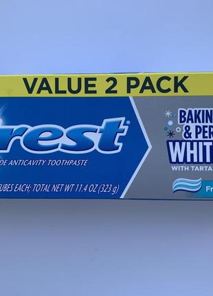 Набір із двох відбілююча зубна паста crest whitening baking soda & peroxide з пероксид воднем 161 g*2 шт