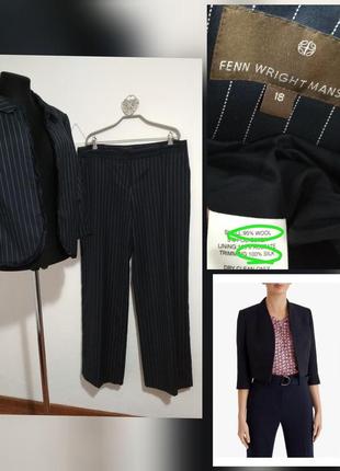 95% шерсть стрейч шерстяной костюм женский брючный фирменный стильная полоска супер качество