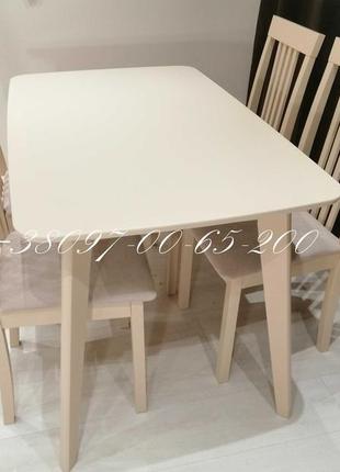 Кремовий бежевий кухонний стіл і стільці нові зі складаного дерев
