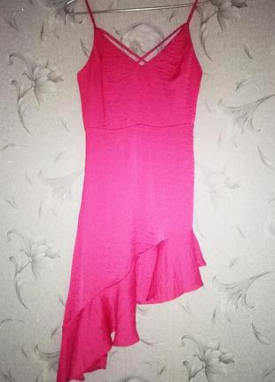 Асимметричное яркое платье. 6