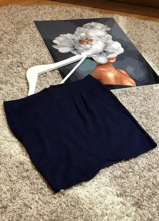 Темно-синя спідниця на запах1 фото