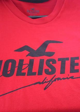 Футболка hollister червоного кольору6 фото