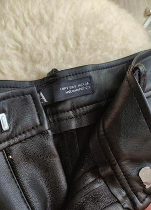 Джоггеры экокожа с карманами свободные брюки брючины кожу эко эко-кож зам брюки высокая посадка10 фото