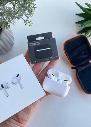 Навушники apple airpods pro + у подарунок силіконовий кейс+чохол4 фото