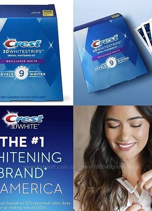 Crest 3d white brilliance whitestrips відбілюючі смужки на 9 тонів-usa3 фото