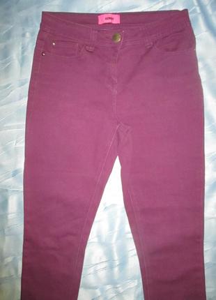 Skinny*джинсовые фиолетовые,пот38-42см,высокая посадка,длинные