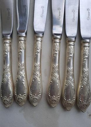 Мельхиоровые сервировочные ножи серебрение мнц ссср6 фото