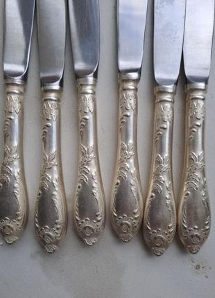 Мельхиоровые сервировочные ножи серебрение мнц ссср4 фото