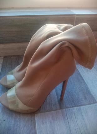 Туфлі -носки з відкритим носком, черевички трикотажні,  босоніжки, з прозорою вставкою