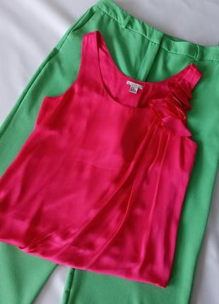 Яркая малиновая блузка без рукавов h&m р 42
