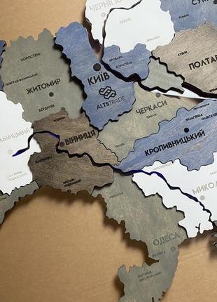 Карта україни з підсвіткою річок колір loft river 150*100 см4 фото