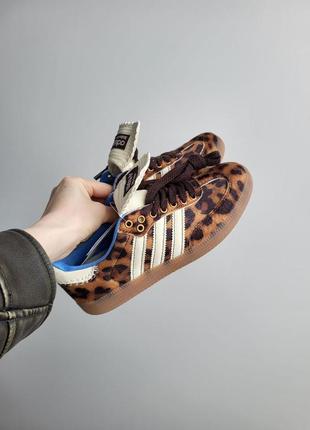 Жіночі косівки леопардові adidas samba x walles leopard