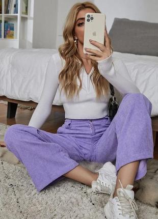 Стильные вельветовые джинсы штаны брюки фиолет от h&m
