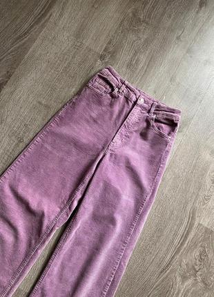 Стильные вельветовые джинсы штаны брюки фиолет от h&m5 фото