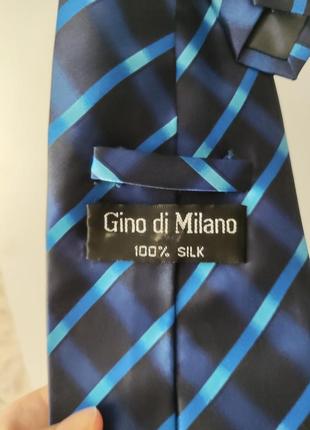 Синя краватка з геометричним візерунком2 фото