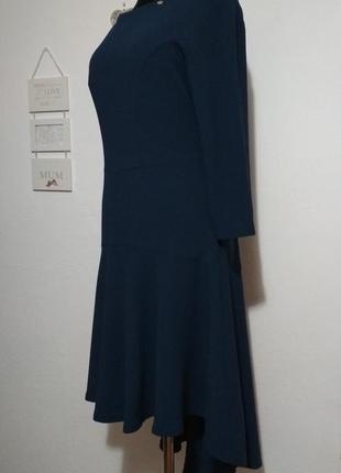 Роскошное базовое стрейчевое трикотажное платье миди рукав2 фото
