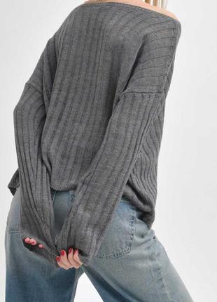 Серый полупрозрачный свитер8 фото