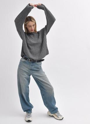 Серый полупрозрачный свитер5 фото