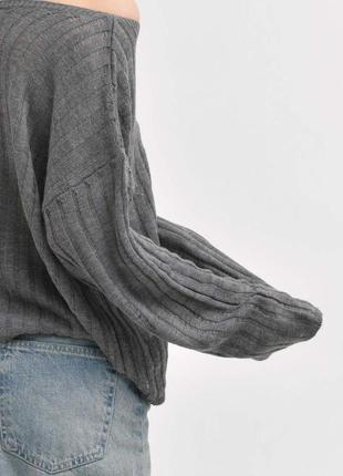 Серый полупрозрачный свитер7 фото