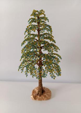 Желто-голубое дерево из бисера (рубки)3 фото