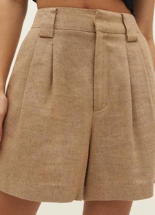 Stradivarius шорты бермуды из смеси льна и хлопка5 фото