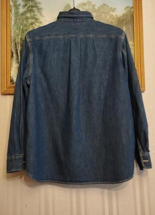 Женская оверсайз джинсовая рубашка uniqlo3 фото