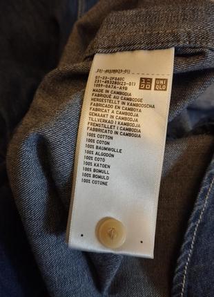 Женская оверсайз джинсовая рубашка uniqlo5 фото