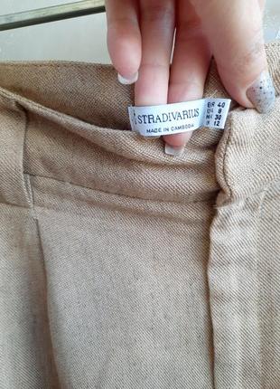 Stradivarius шорты бермуды из смеси льна и хлопка10 фото