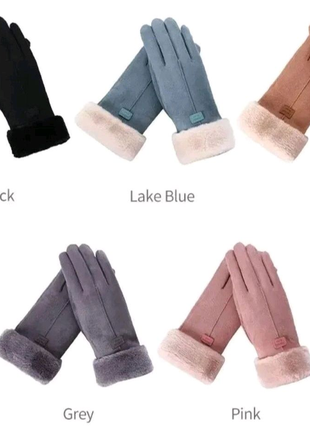 Жіночі теплі рукавички перчатки із штучного хутра1 фото