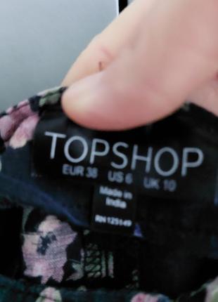 Фірмовий лляний сарафан сукня плаття в квітковий принт бренд top shop розмір с /м з розрізами по боках7 фото