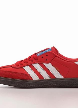 Женские кроссовки красные adidas samba4 фото