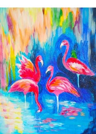 Картина "фламинго"